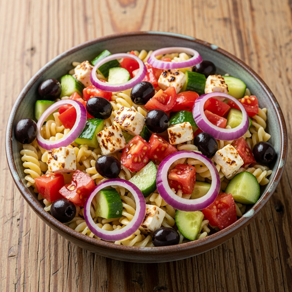 Mediterraner Nudelsalat